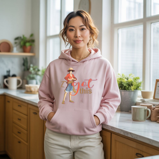 One Piece Anime Designed with Motivational and Inspirational "I Got This" Hoodie for Kids and Adults