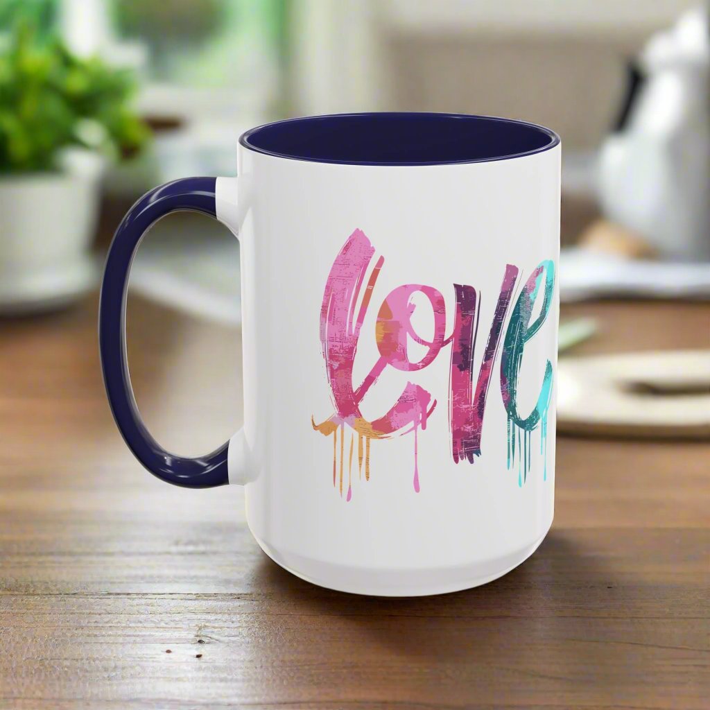 Inspirational Love Never Fails Coffee Mug, Beautiful Crafted Ceramic Cup, Gift for Him Her, Religious Quote, 11oz 15oz