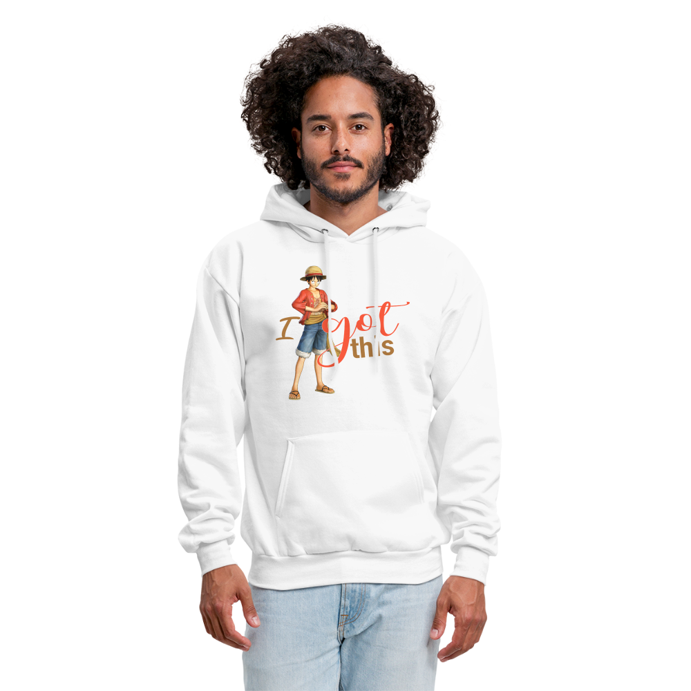One Piece Anime Designed with Motivational and Inspirational "I Got This" Hoodie - white