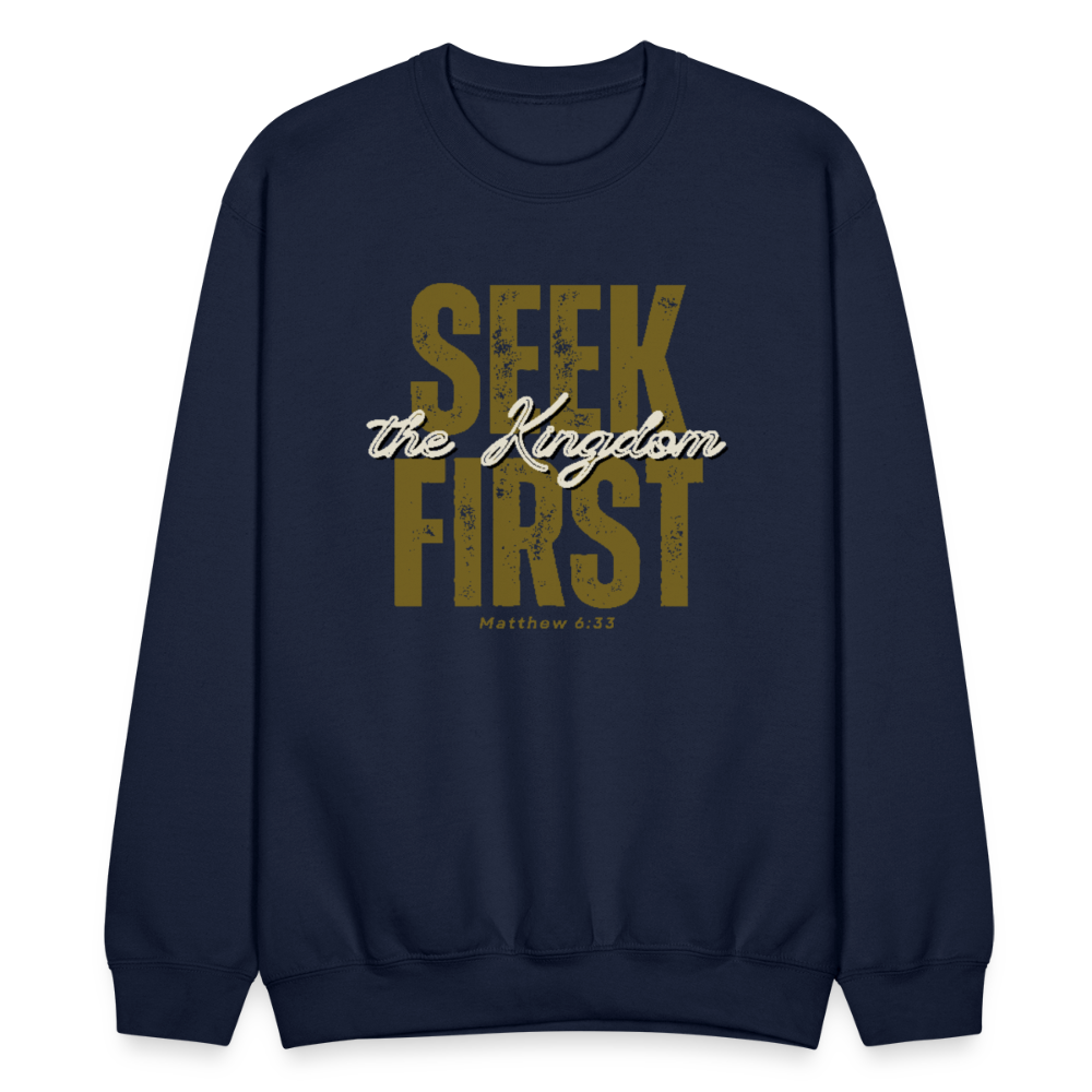 Seek First the Kingdom of God Inspiring Bible Scripture - navy