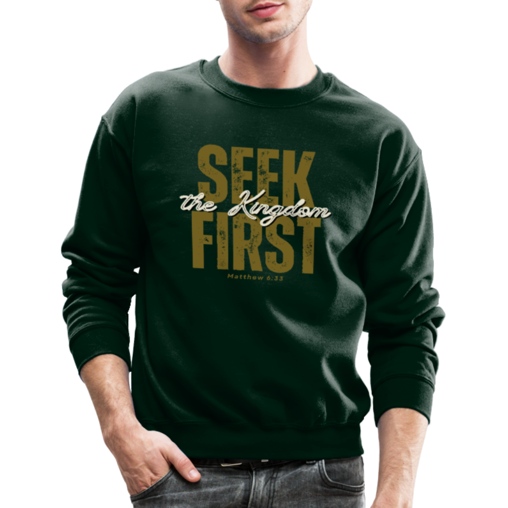 Seek First the Kingdom of God Inspiring Bible Scripture - forest green