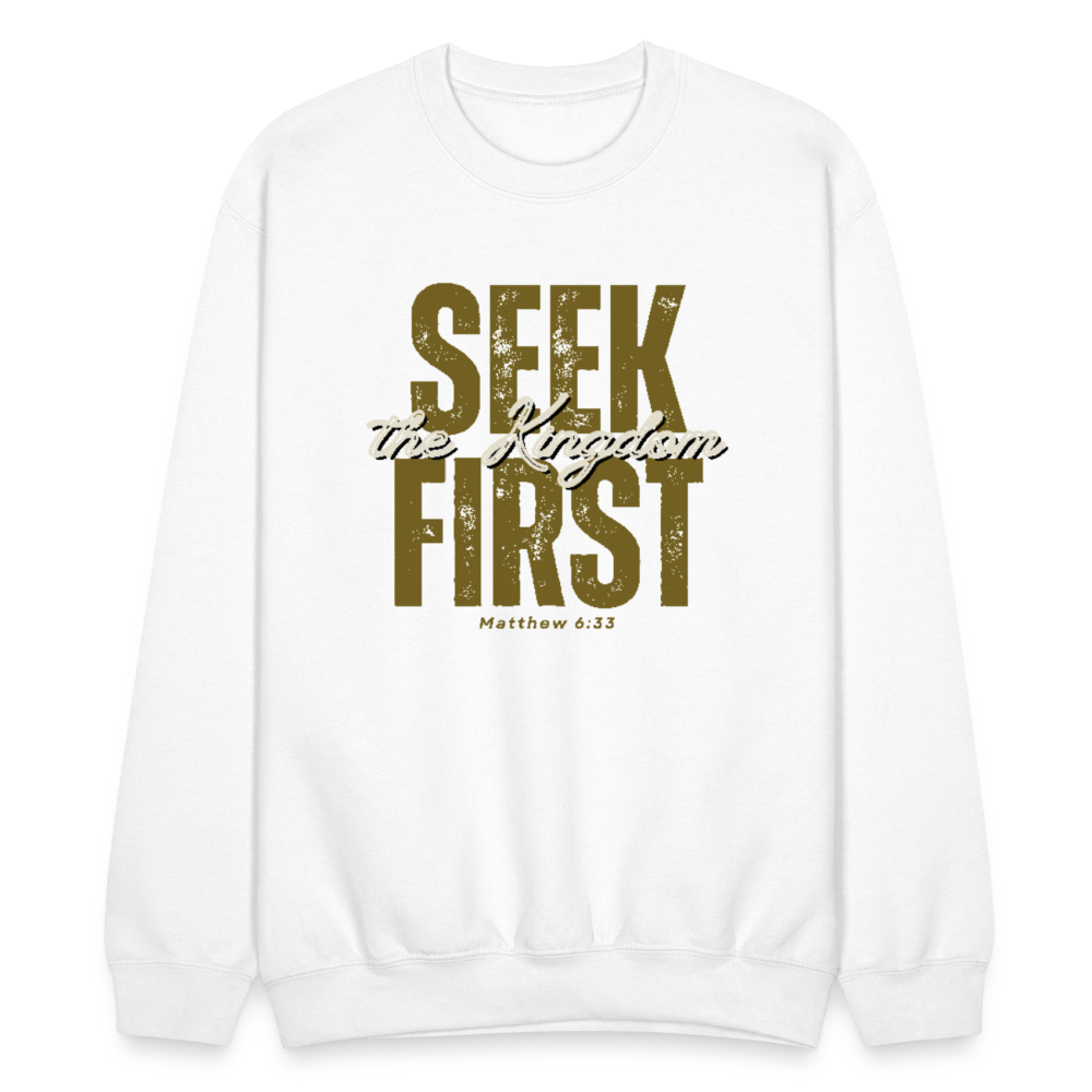 Seek First the Kingdom of God Inspiring Bible Scripture - white