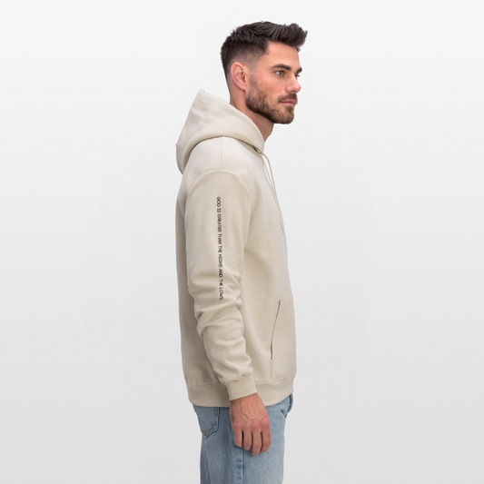 God is Greater Than the Highs and The Lows Men's Hoodie - Sand