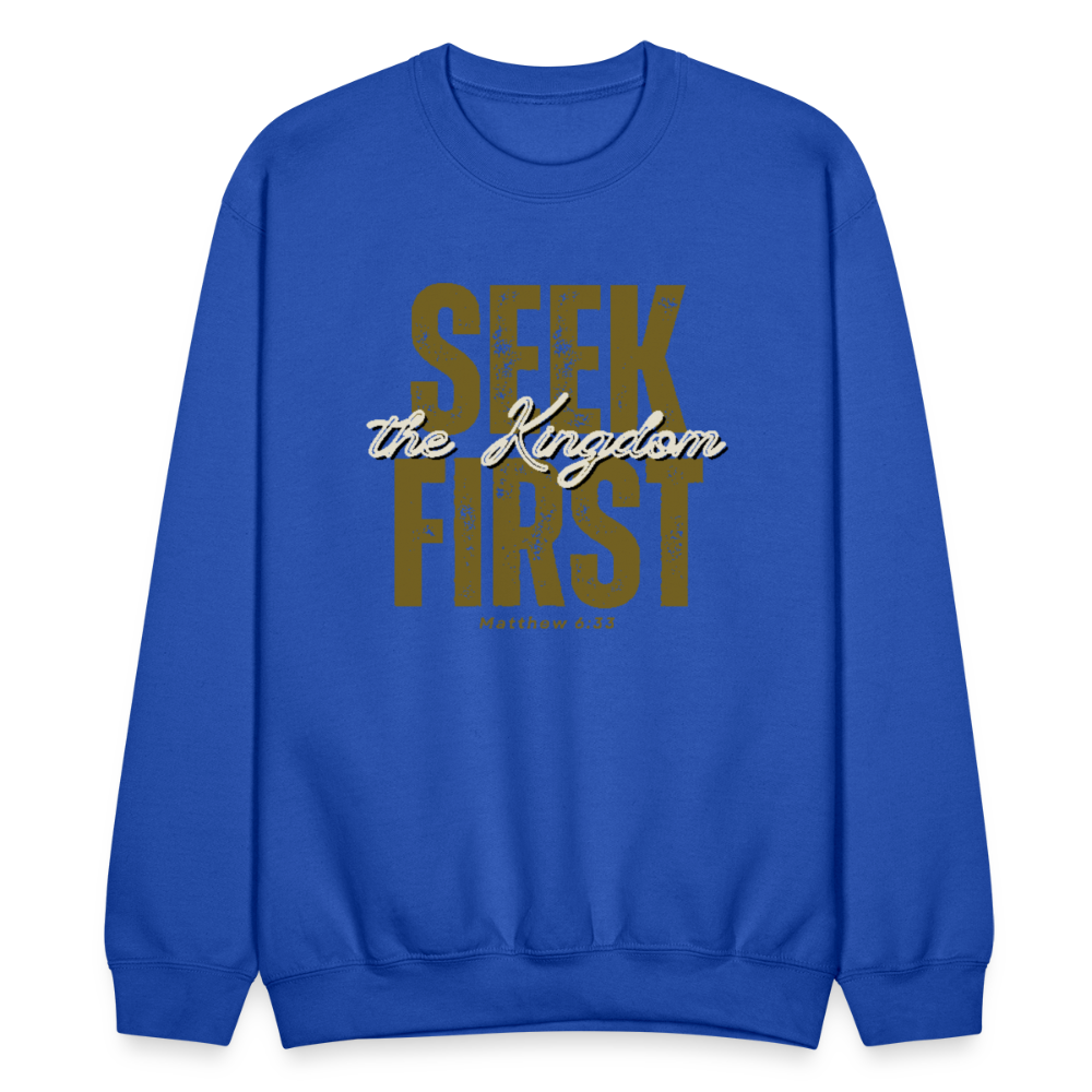 Seek First the Kingdom of God Inspiring Bible Scripture - royal blue