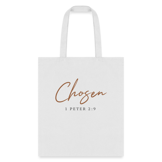 Chosen Cotton Canvas Tote Bag - Natural Beige - white