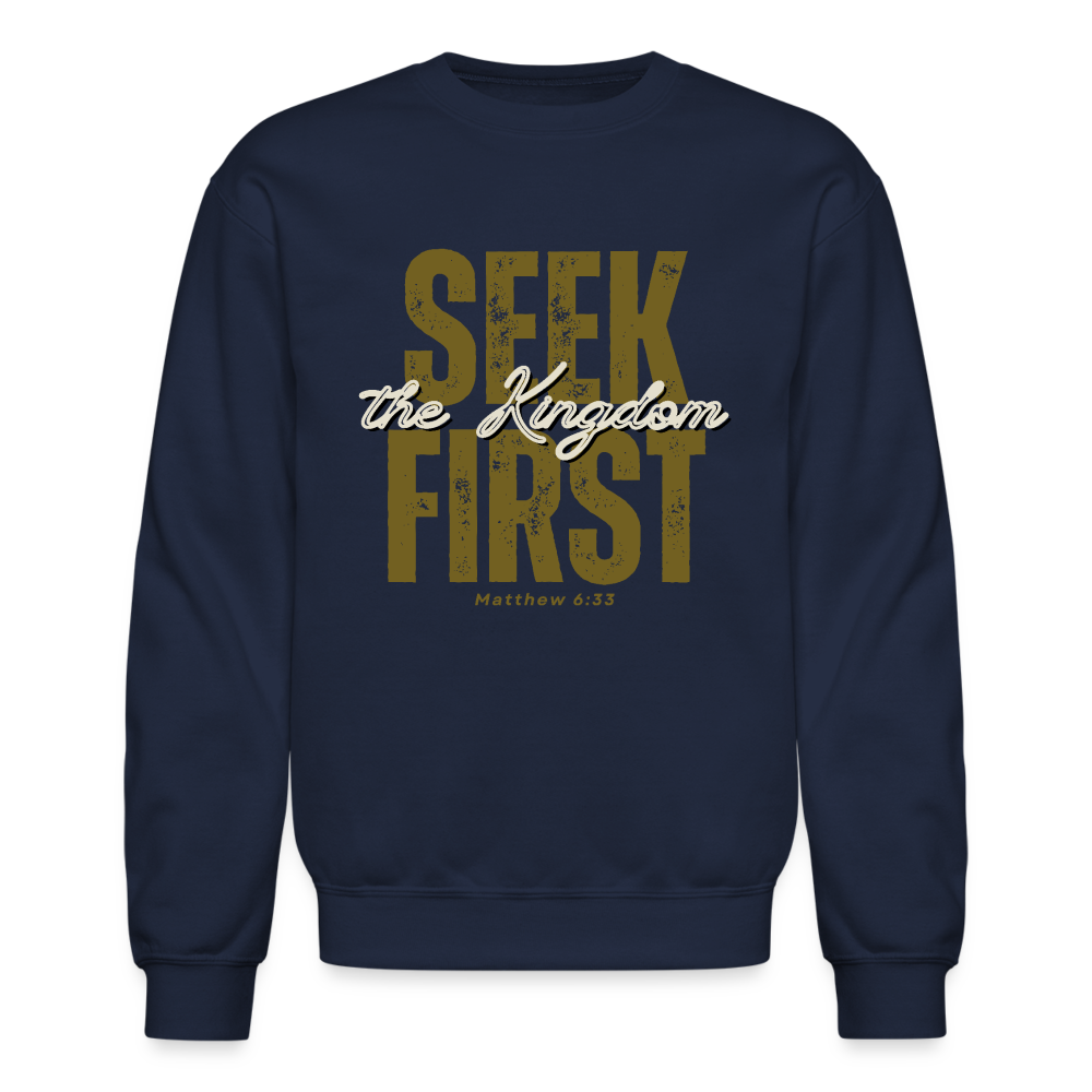 Seek First the Kingdom of God Inspiring Bible Scripture - navy