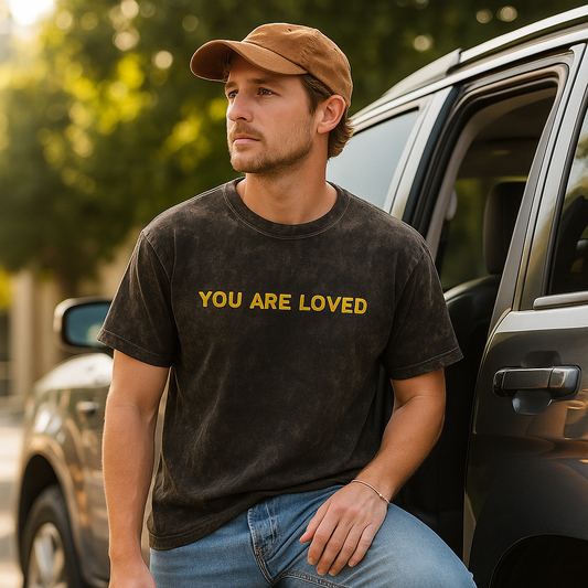 You Are Loved Vintage T-Shirt, color Black