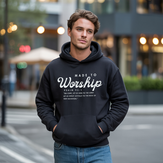 Made to Worship Bible Scripture Psalm 98:1 Men's & Women's Hoodie