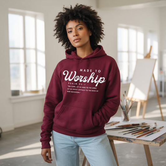 Made to Worship Bible Scripture Psalm 98:1 Men's & Women's Hoodie