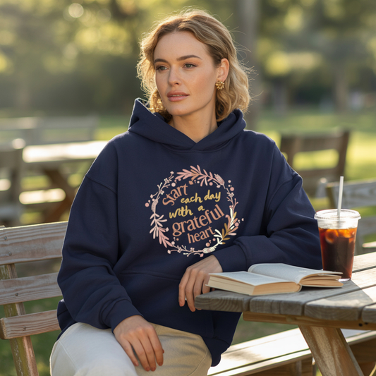 Start Each Day With A Grateful Heart Pullover Hoodie
