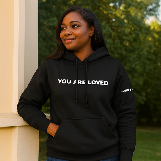 You Are Loved Pullover Hoodie, Black