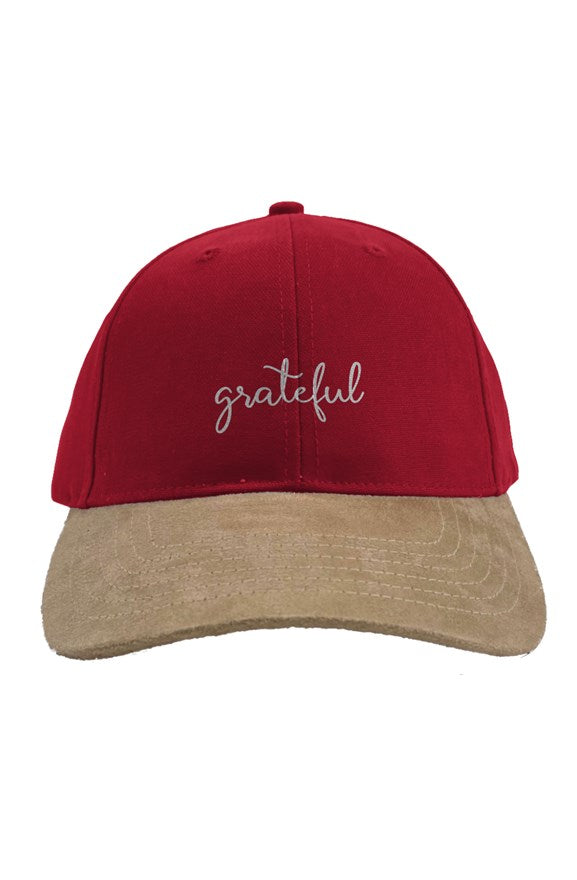 Grateful Two Tone Color Suede Bill Cap
