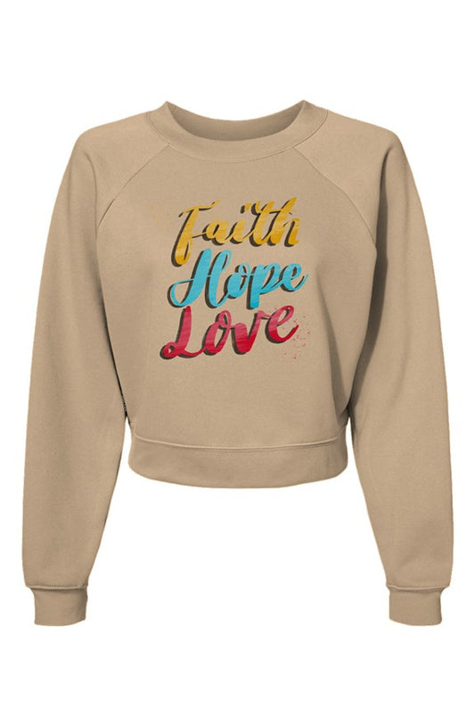 Faith Hope Love Pullover Fleece Sweatshirt - Pink