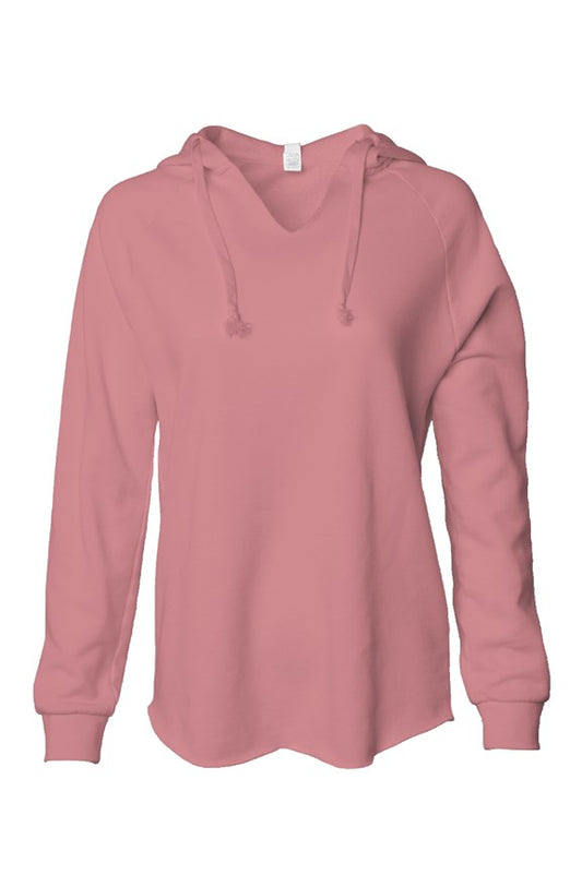 Pink Rose Womens Lightweight Wash Hooded Sweatshirt