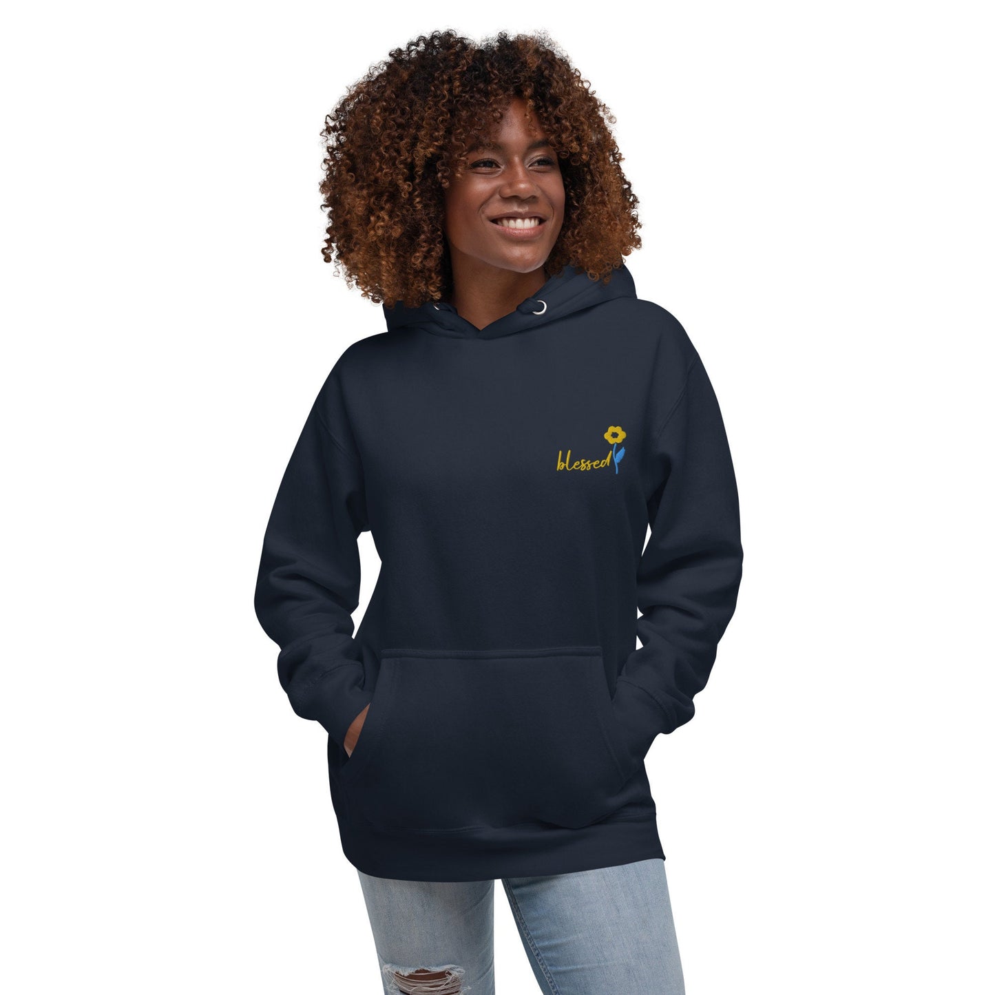 Embroidery Floral Blessed Hoodie