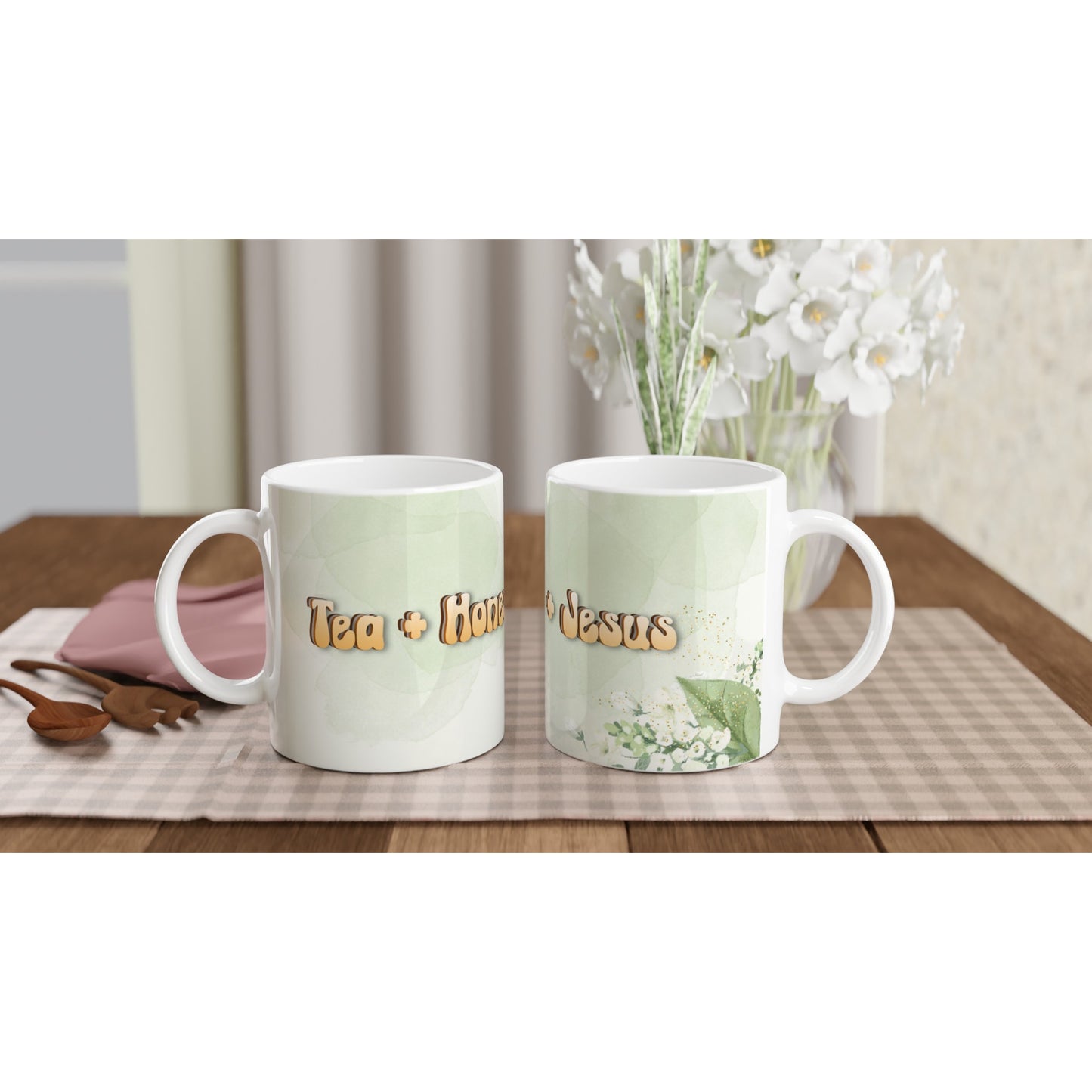 Tea with Honey and Jesus, 11 Oz Mug