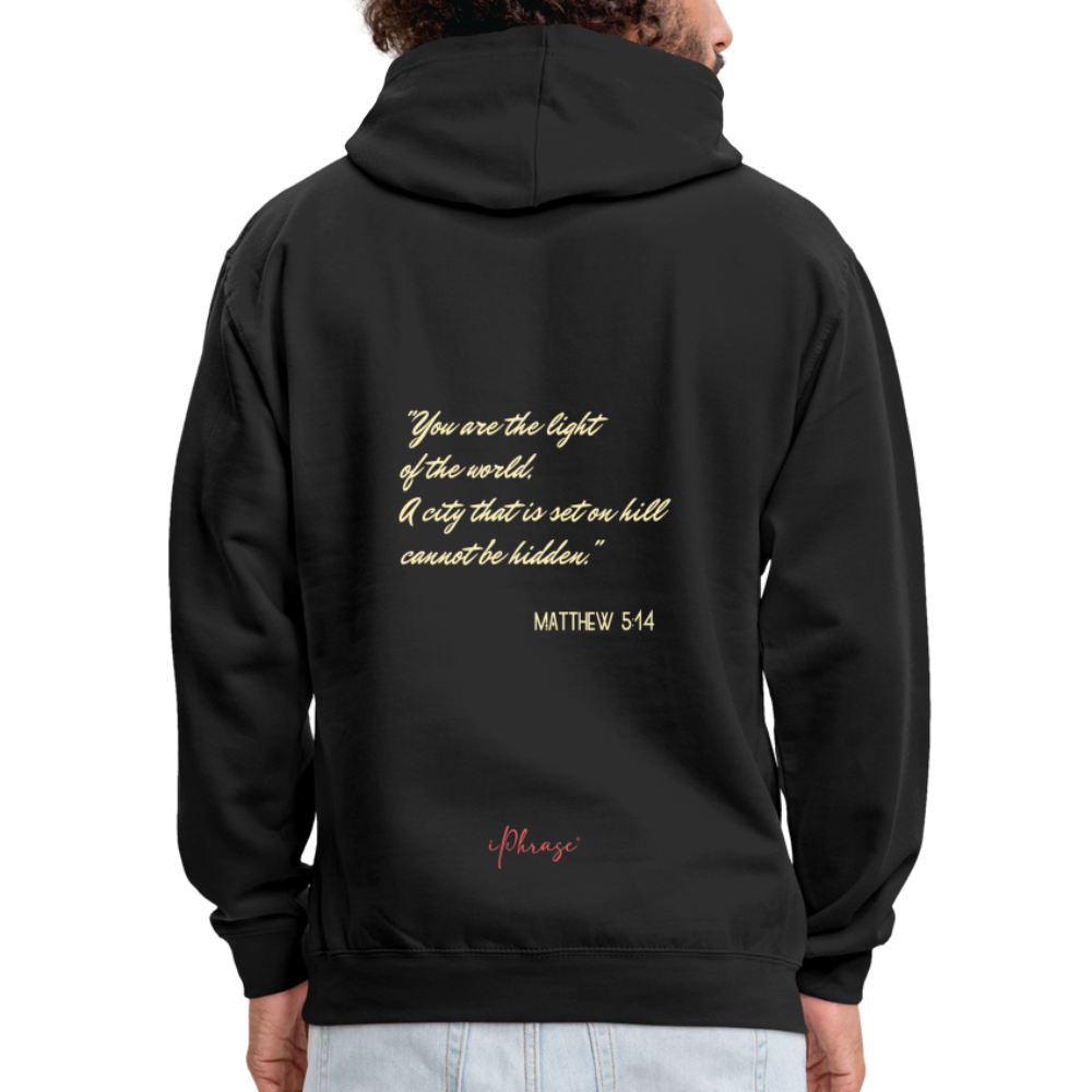 Be The Light - Matthew Bible Verse - Contrast Hoodie - black/asphalt