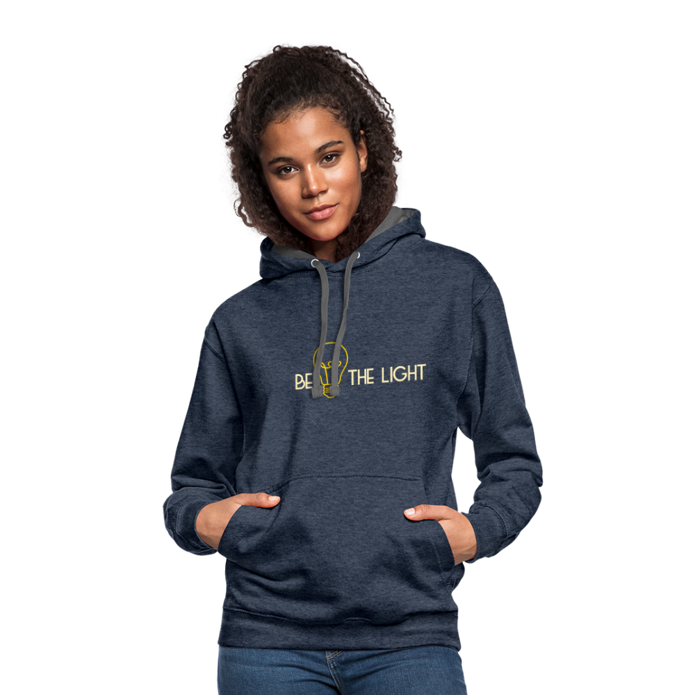 Be The Light - Matthew Bible Verse - Contrast Hoodie - indigo heather/asphalt
