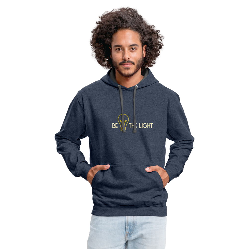 Be The Light - Matthew Bible Verse - Contrast Hoodie - indigo heather/asphalt