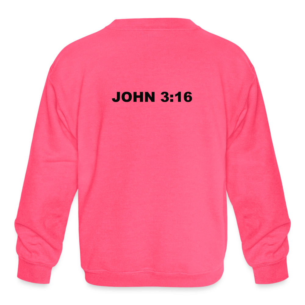 Kids' Crewneck Sweatshirt - neon pink