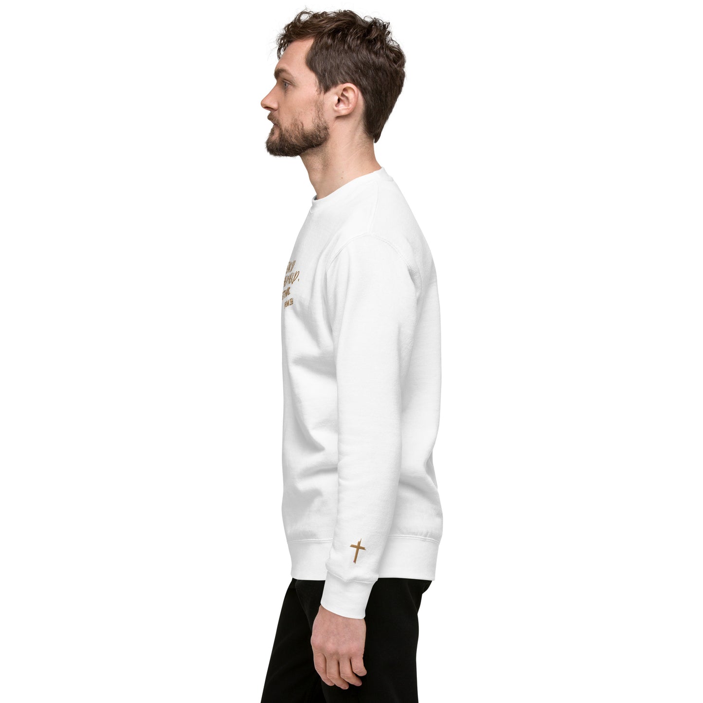 Embroidery Psalm 23 The Lord Is My Shepherd and the Cross Premium Sweatshirt