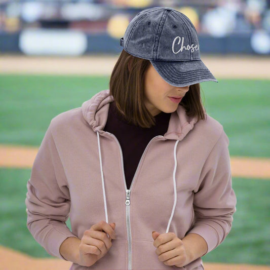 iPhrase Chosen Powerful Word Bible Verse Vintage Cotton Twill Cap for Men and Women