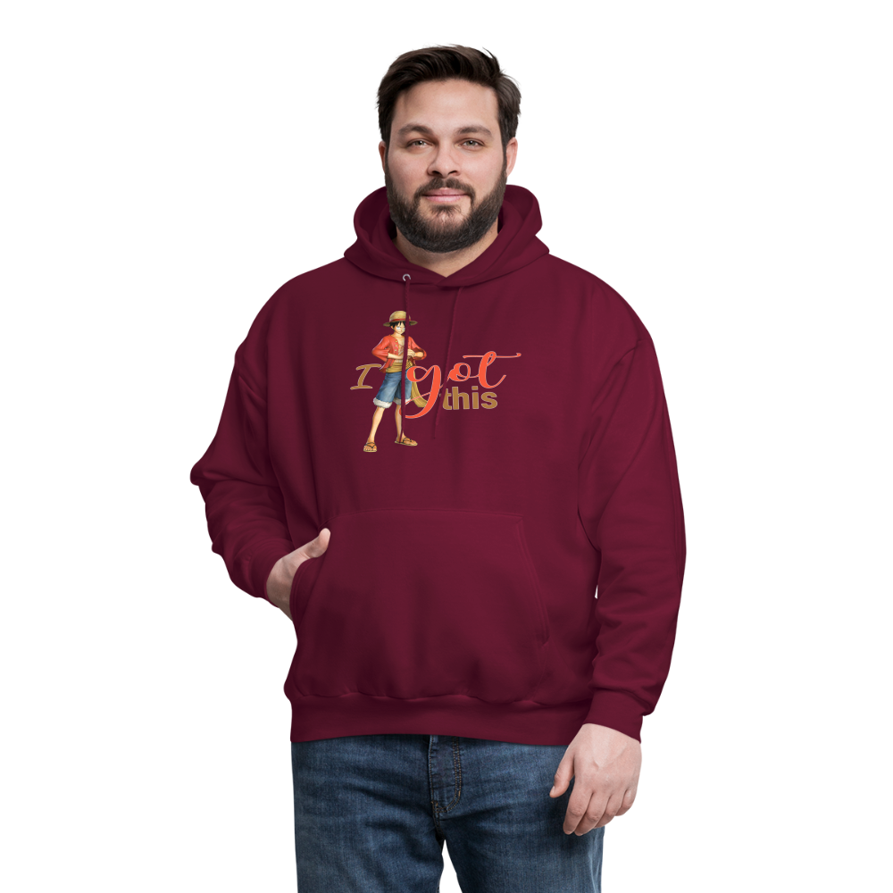 One Piece Anime Designed with Motivational and Inspirational "I Got This" Hoodie - burgundy