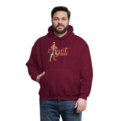 One Piece Anime Designed with Motivational and Inspirational "I Got This" Hoodie - burgundy