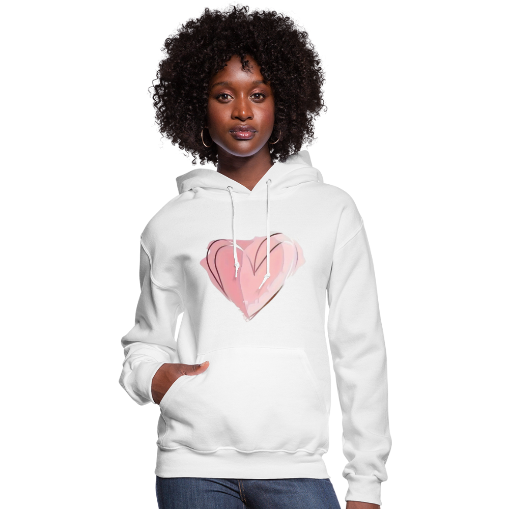 Pretty Pink Heart Shaped Women's Hoodie - white