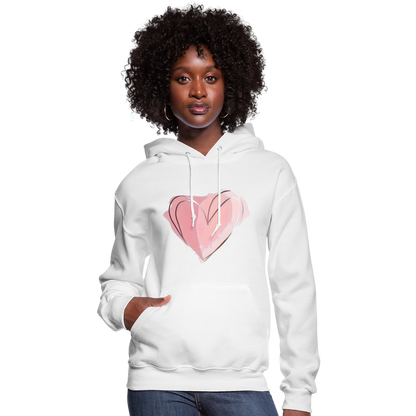 Pretty Pink Heart Shaped Women's Hoodie - white