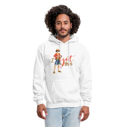 One Piece Anime Designed with Motivational and Inspirational "I Got This" Hoodie - white