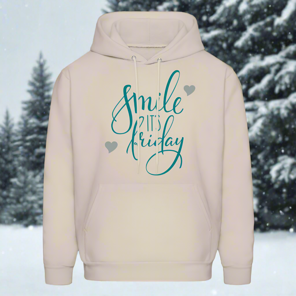 Smile It's Friday Inspirational Teenage Women Hoodie - Sand