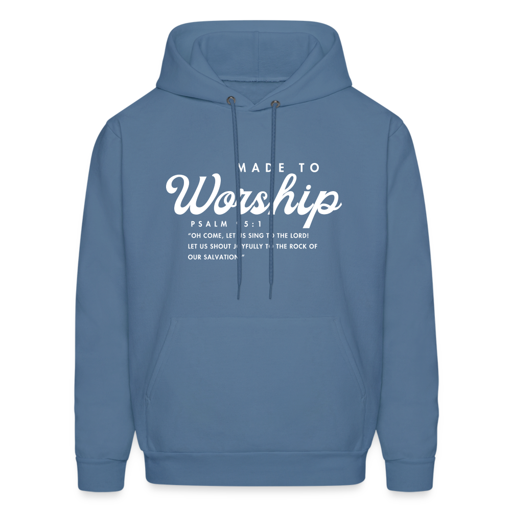 Made to Worship Bible Scripture Psalm 98:1 Men's & Women's Hoodie - denim blue