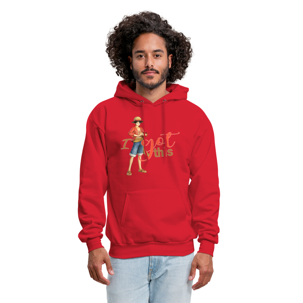 One Piece Anime Designed with Motivational and Inspirational "I Got This" Hoodie - red