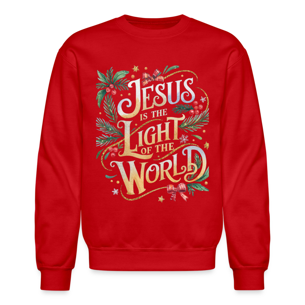 Jesus is the Light of the World Crewneck Christmas Sweatshirt for Women - red