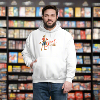 One Piece Anime Designed with Motivational and Inspirational "I Got This" Hoodie - white