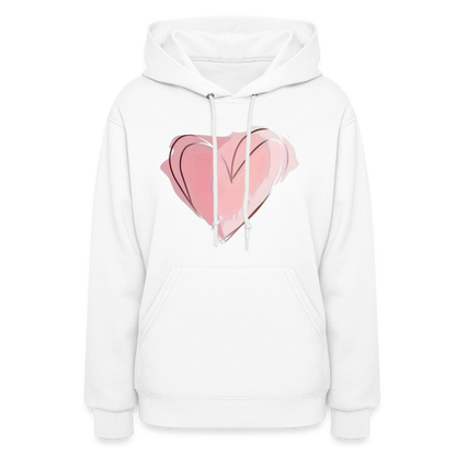 Pretty Pink Heart Shaped Women's Hoodie - white