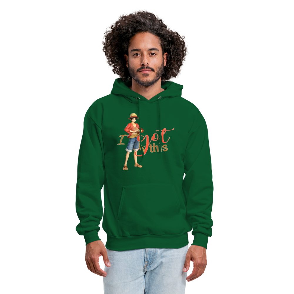 One Piece Anime Designed with Motivational and Inspirational "I Got This" Hoodie - forest green