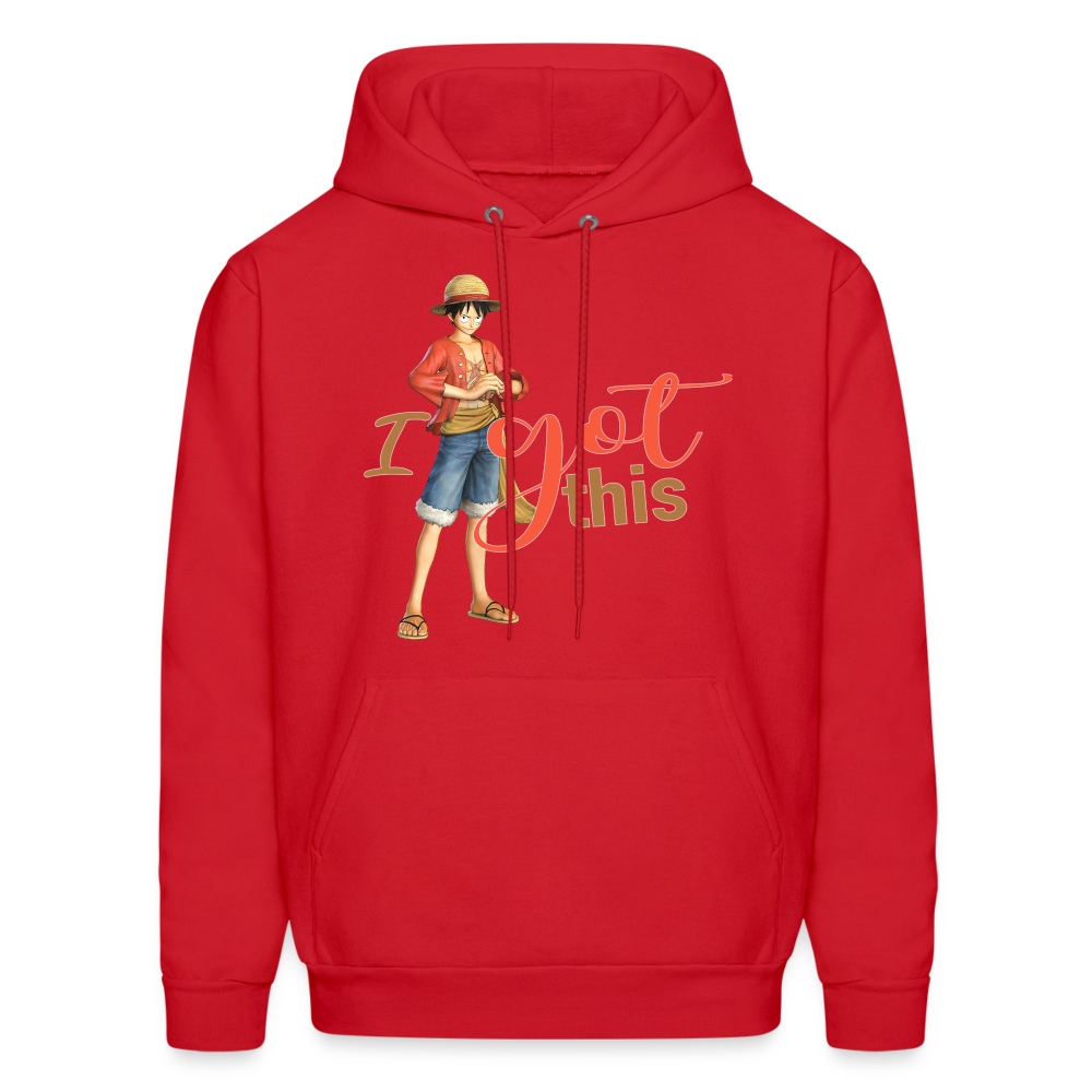 One Piece Anime Designed with Motivational and Inspirational "I Got This" Hoodie - red