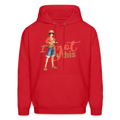 One Piece Anime Designed with Motivational and Inspirational "I Got This" Hoodie - red