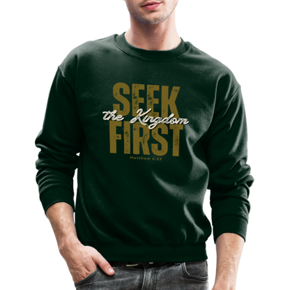 Seek First the Kingdom of God Inspiring Bible Scripture - forest green