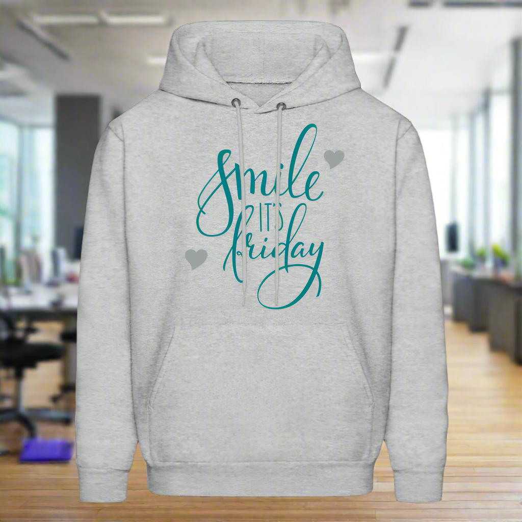 Smile It's Friday Inspirational Teenage Women Hoodie - heather gray