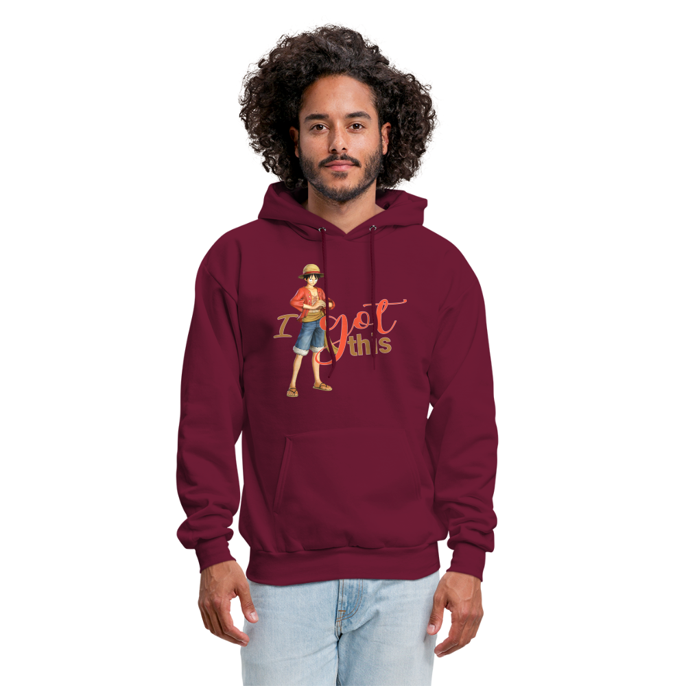 One Piece Anime Designed with Motivational and Inspirational "I Got This" Hoodie - burgundy