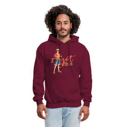 One Piece Anime Designed with Motivational and Inspirational "I Got This" Hoodie - burgundy