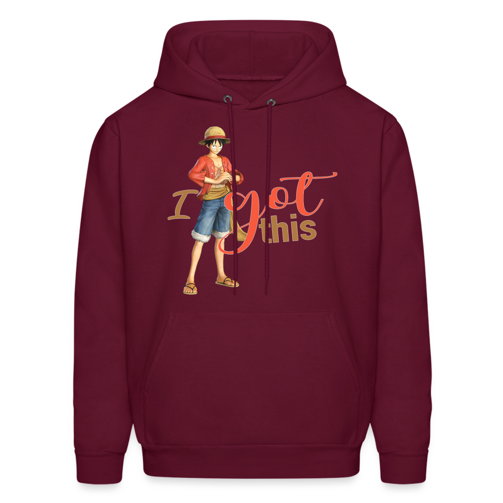 One Piece Anime Designed with Motivational and Inspirational "I Got This" Hoodie - burgundy