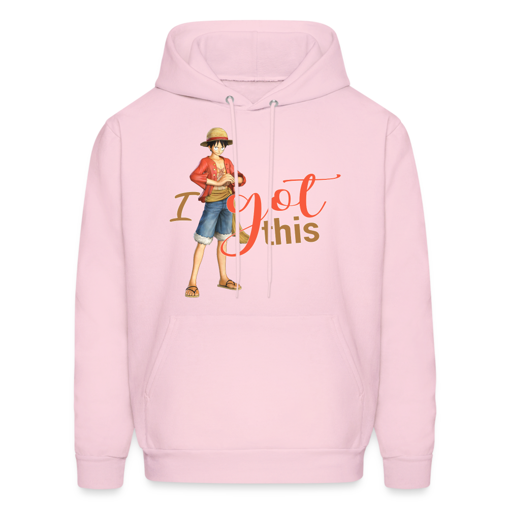 One Piece Anime Designed with Motivational and Inspirational "I Got This" Hoodie - pale pink