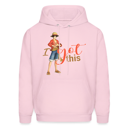 One Piece Anime Designed with Motivational and Inspirational "I Got This" Hoodie - pale pink