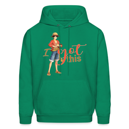 One Piece Anime Designed with Motivational and Inspirational "I Got This" Hoodie - kelly green