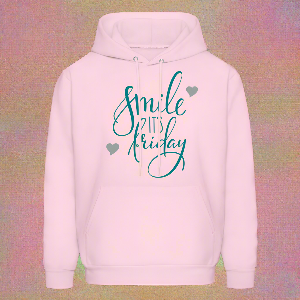 Smile It's Friday Inspirational Teenage Women Hoodie - pale pink