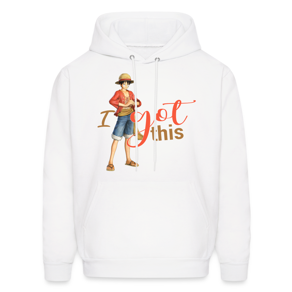 One Piece Anime Designed with Motivational and Inspirational "I Got This" Hoodie - white
